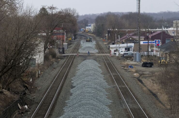 Train tracks running through East Palestine, Ohio