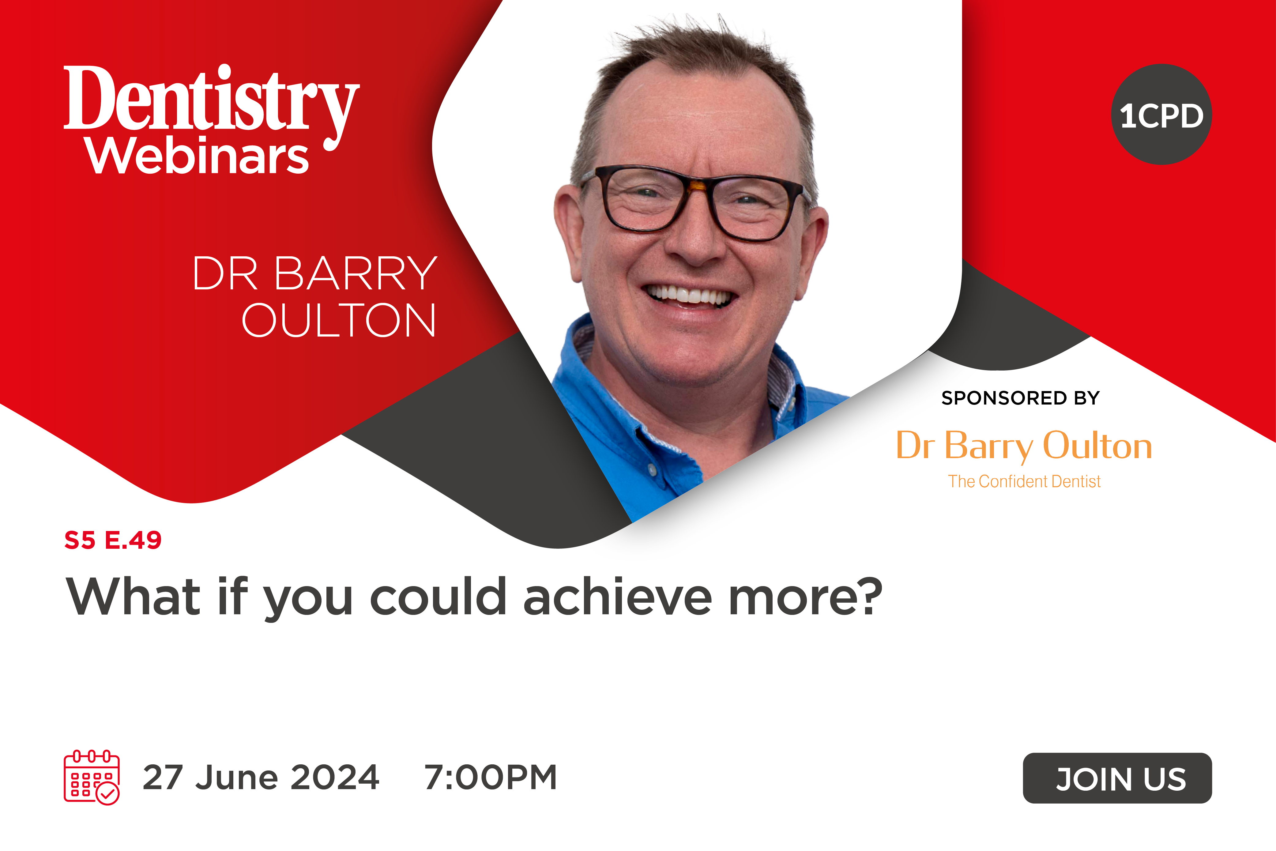 Join Barry Oulton on Thursday 27 June at 7pm as he discusses how you can achieve more time, more money and more fun in your career.