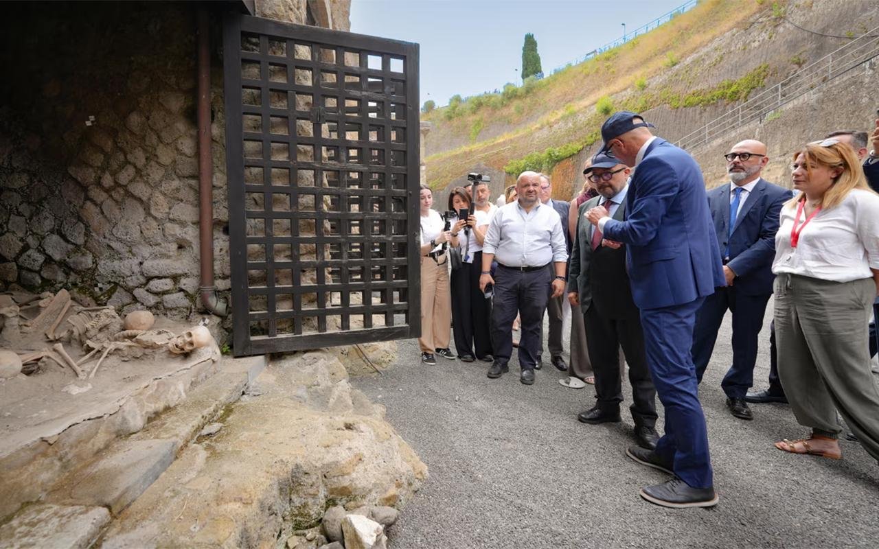 Ancient Roman beach buried by eruption of Mount Vesuvius reopens to public after restoration